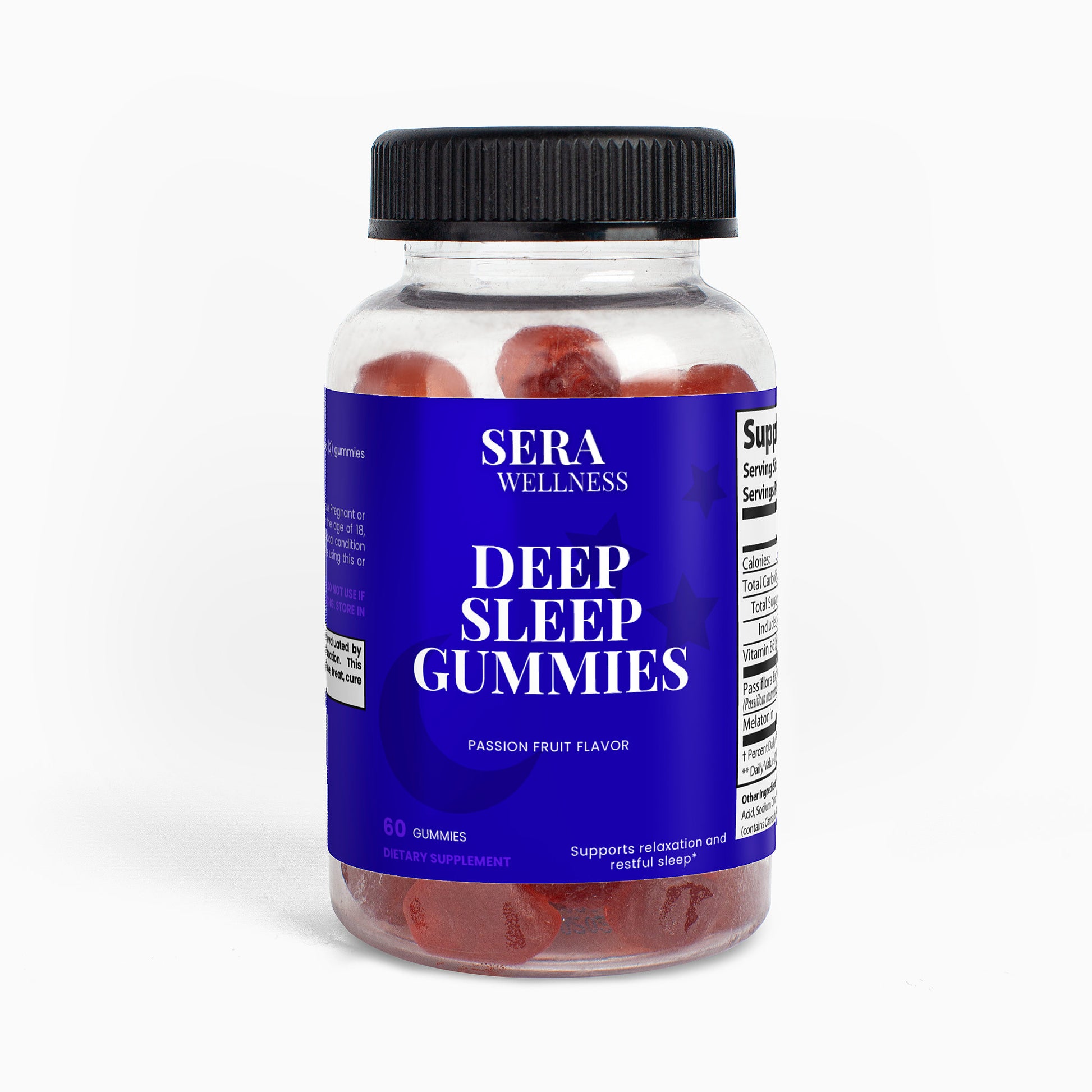 Sera Wellness Deep Sleep Gummies | with Melatonin & Passion Flower for REM Sleep Support | Natural Passion Fruit Flavor | 60 Count