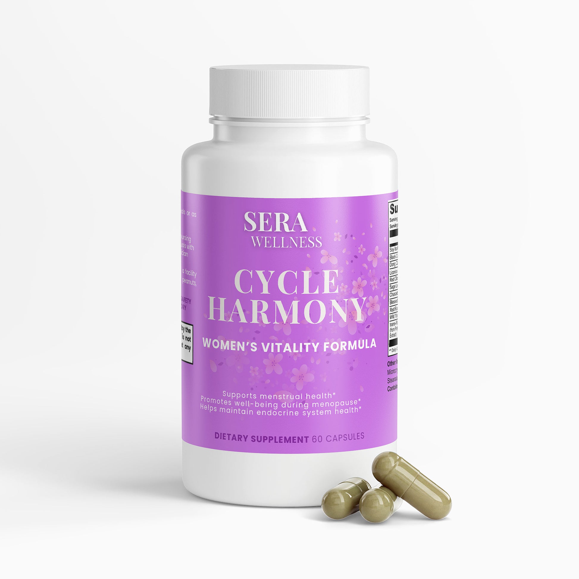 Sera Wellness Cycle Harmony | Women's Hormone Balance for Menopause & PMS Support | with Dong Quai & Black Cohosh | 60 Capsules
