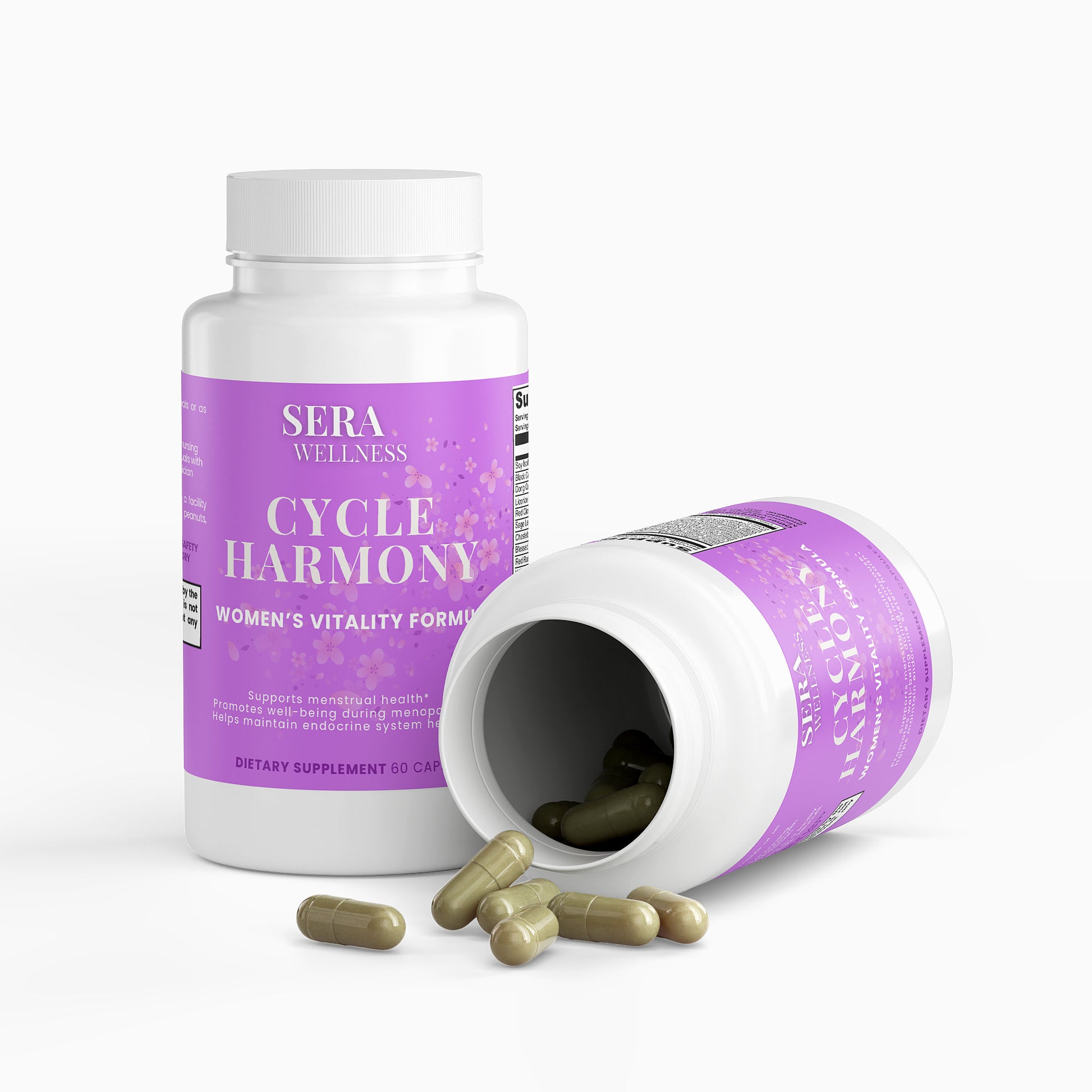 Sera Wellness Cycle Harmony | Women's Hormone Balance for Menopause & PMS Support | with Dong Quai & Black Cohosh | 60 Capsules