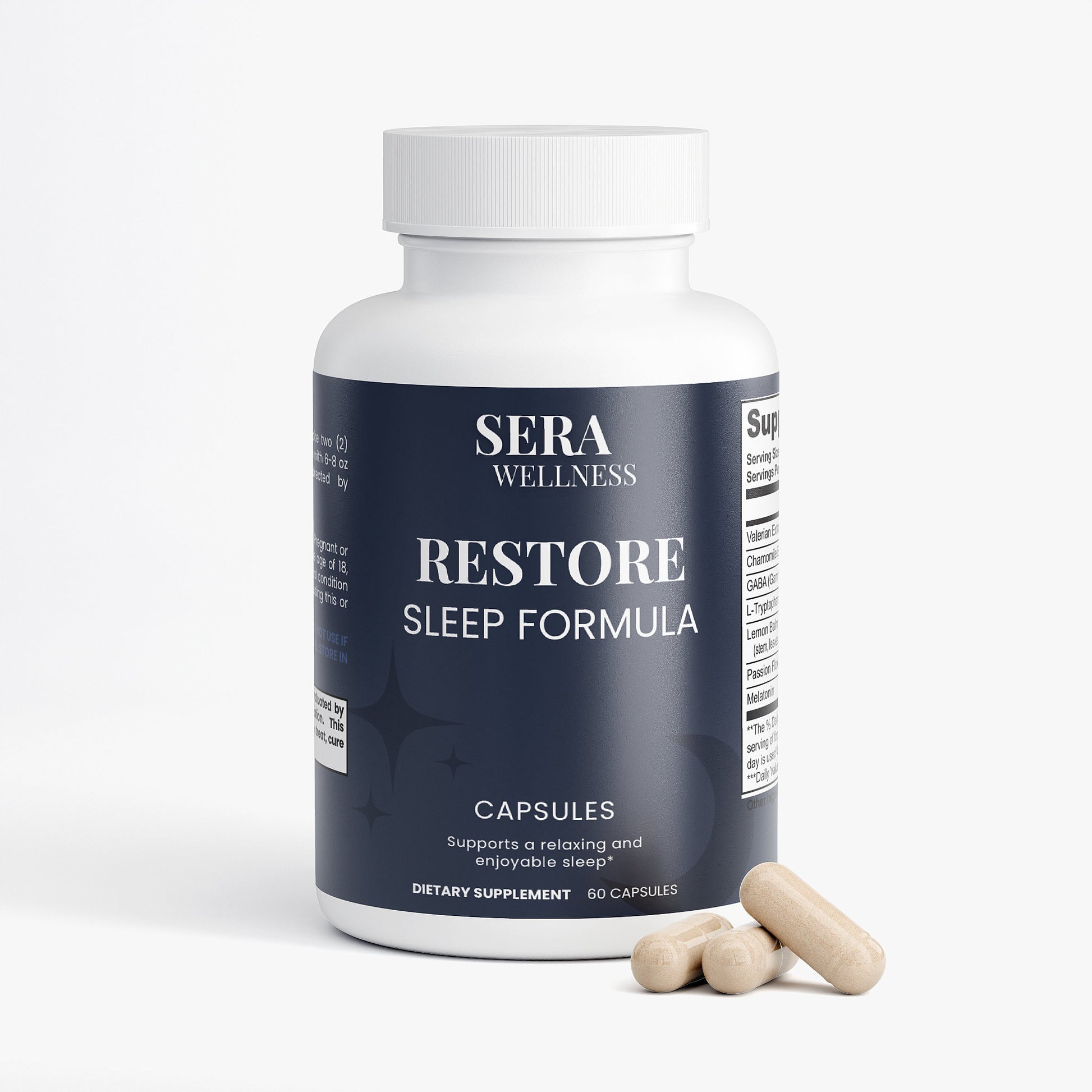 Sera Wellness Restore | Nightly Formula with Melatonin & Calming Herbs for a Tranquil Rest | 60 Capsules
