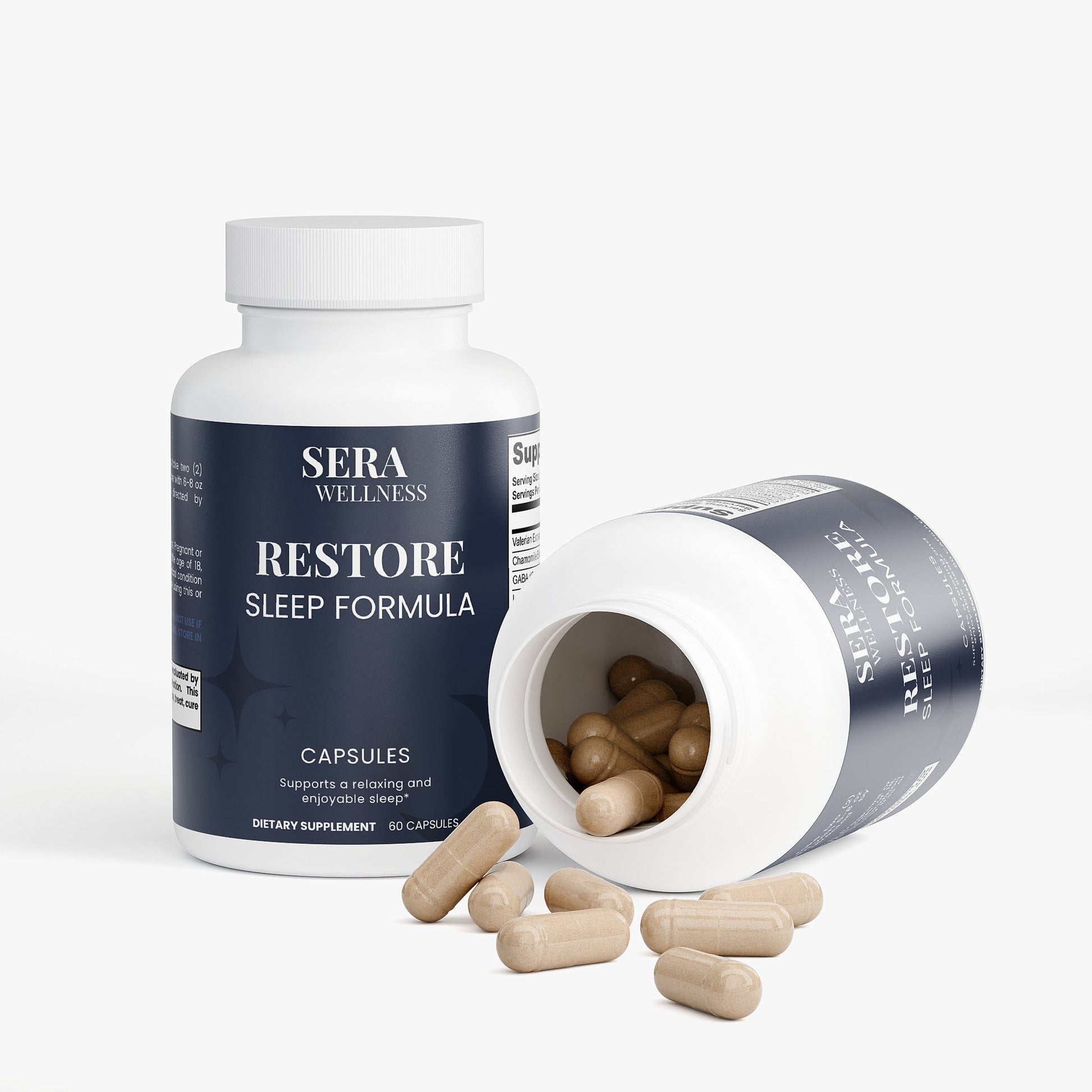 Sera Wellness Restore | Nightly Formula with Melatonin & Calming Herbs for a Tranquil Rest | 60 Capsules