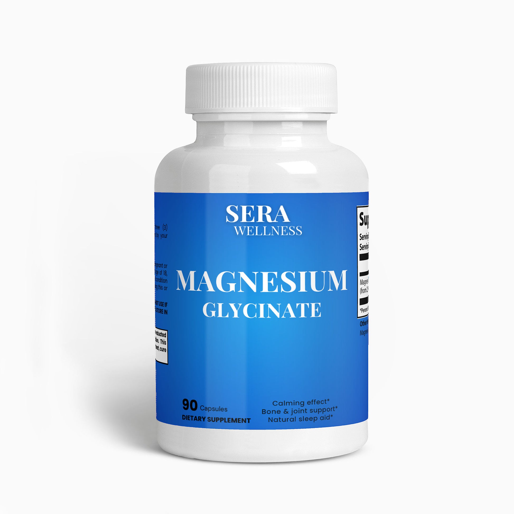 Sera Wellness Magnesium Glycinate | High Absorption Formula for Calm, Muscle Relaxation & Sleep Support | Gentle on the Stomach | 90 Capsules