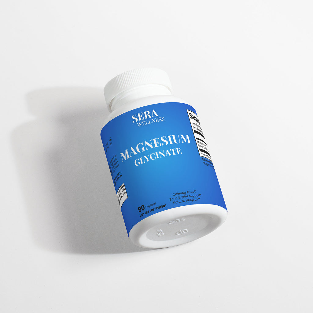 Sera Wellness Magnesium Glycinate | High Absorption Formula for Calm, Muscle Relaxation & Sleep Support | Gentle on the Stomach | 90 Capsules