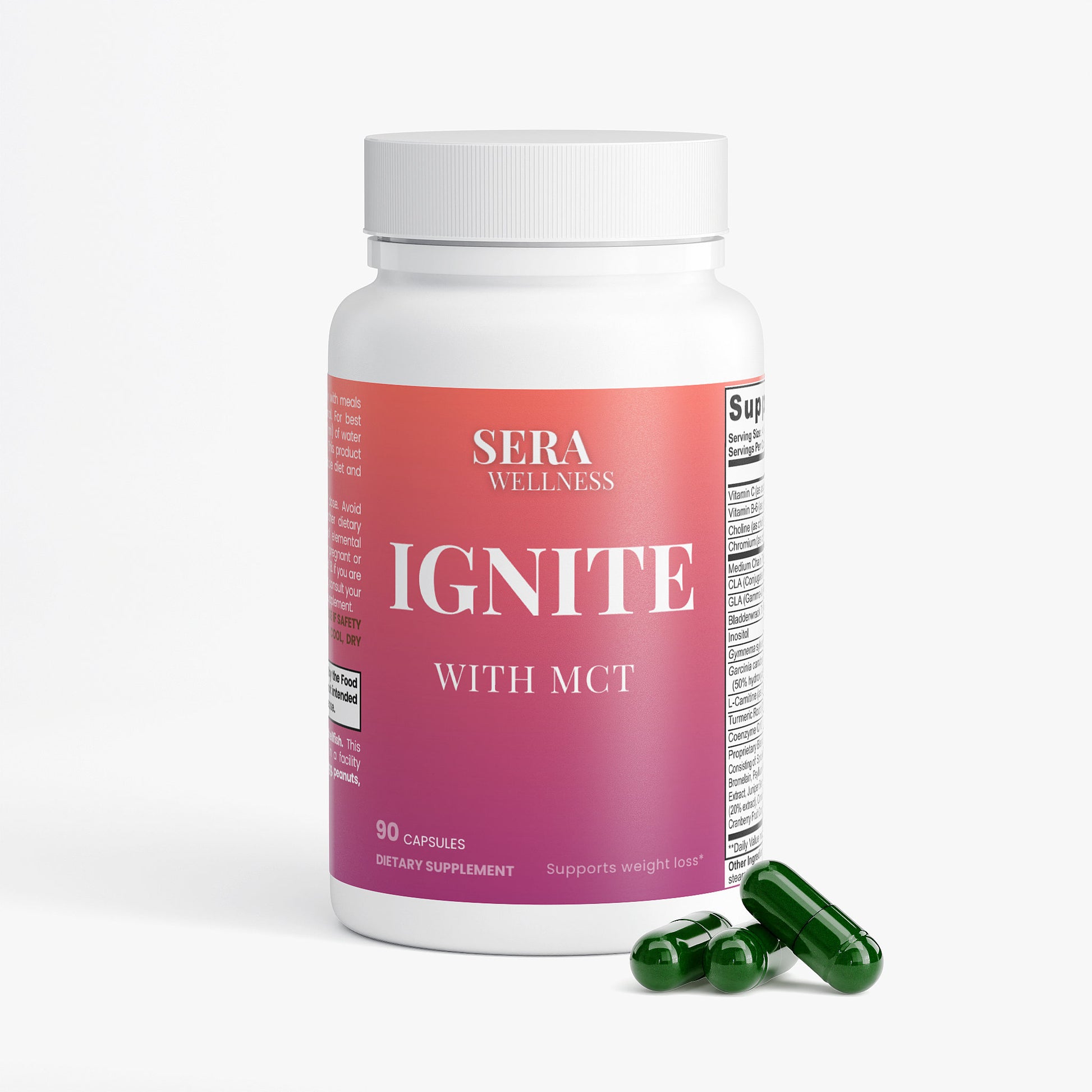 Sera Wellness Ignite | Metabolic Blend for an Active Lifestyle | with MCT Oil & L-Carnitine | 90 Capsules