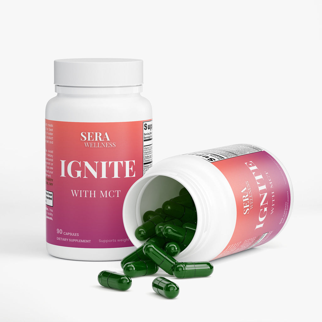 Sera Wellness Ignite | Metabolic Blend for an Active Lifestyle | with MCT Oil & L-Carnitine | 90 Capsules