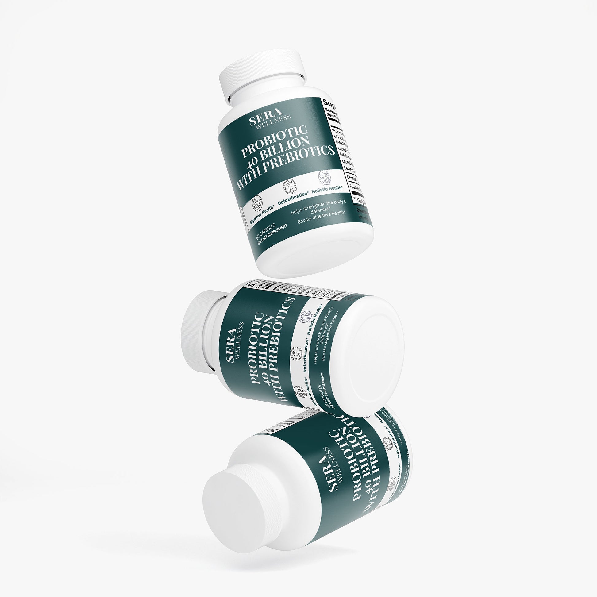 Sera Wellness Probiotic 40 Billion | with Prebiotics for a Healthy Gut & Inner Harmony | 60 Capsules
