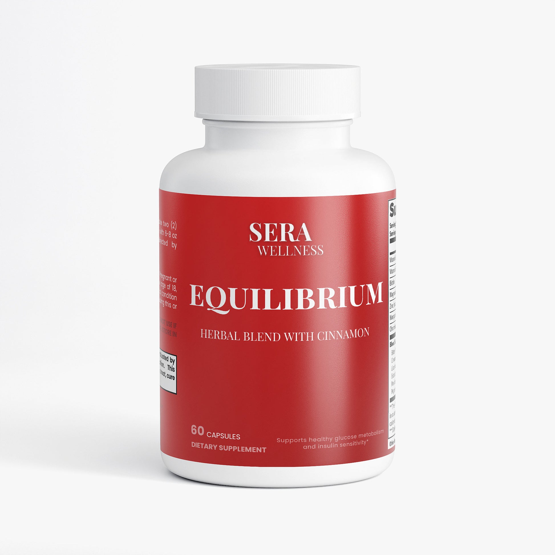 Sera Wellness Equilibrium | Herbal Blend with Cinnamon & Chromium for Daily Wellness | 60 Capsules