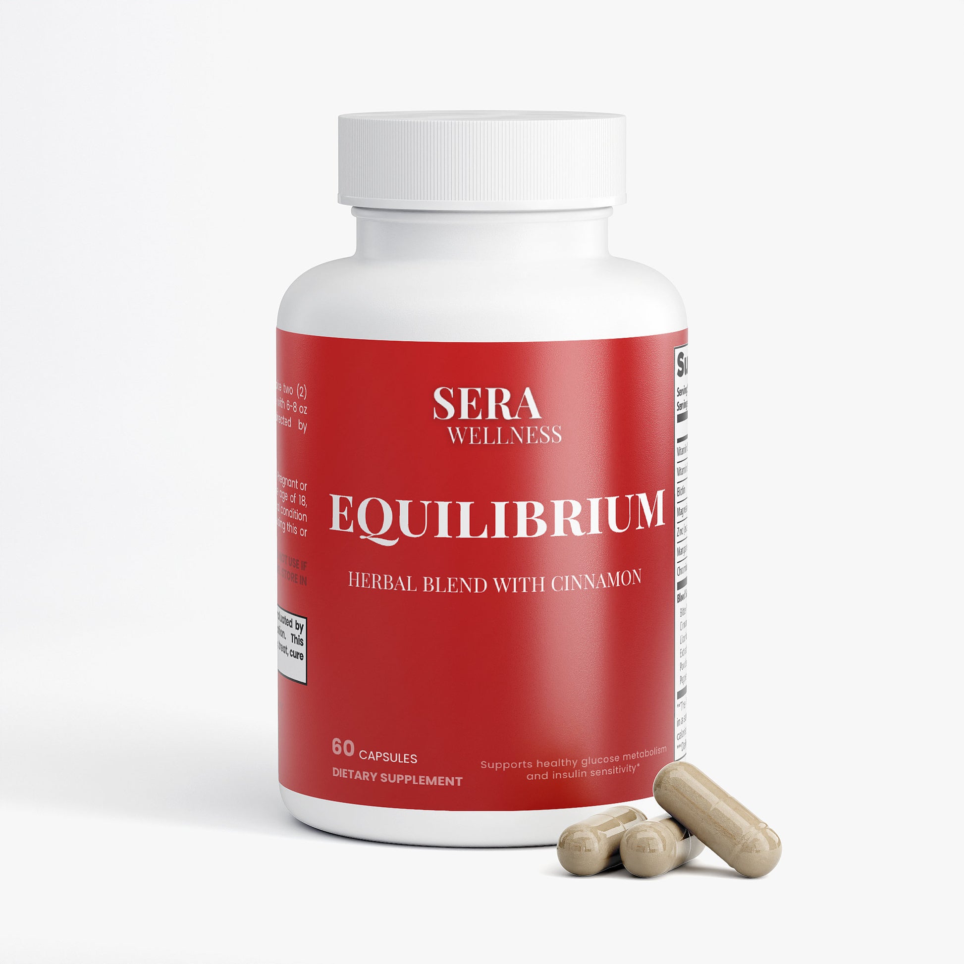 Sera Wellness Equilibrium | Herbal Blend with Cinnamon & Chromium for Daily Wellness | 60 Capsules
