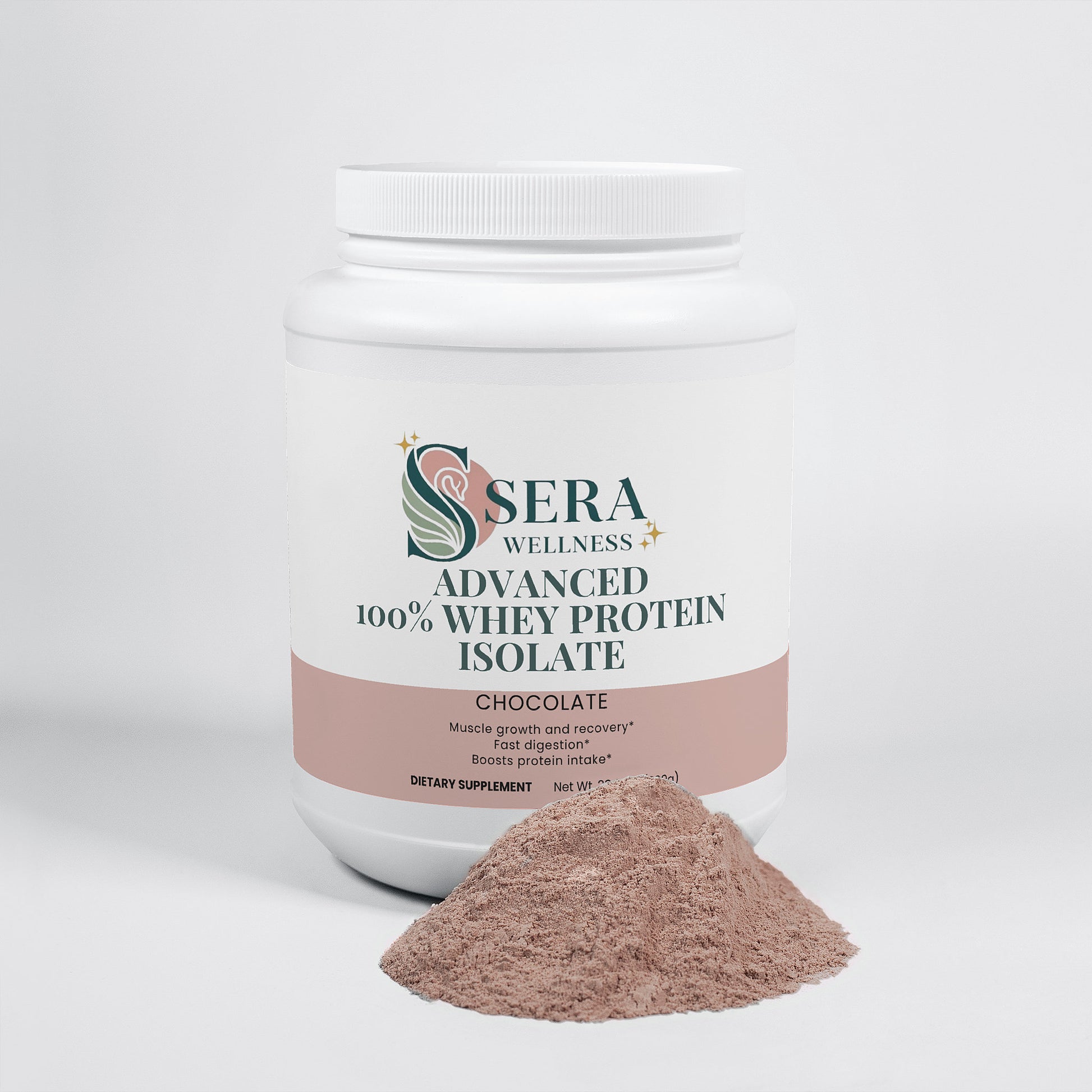 Sera Wellness Whey Protein Isolate | for Post-Workout Recovery & an Active Lifestyle | Rich Chocolate Flavor | 22g Protein