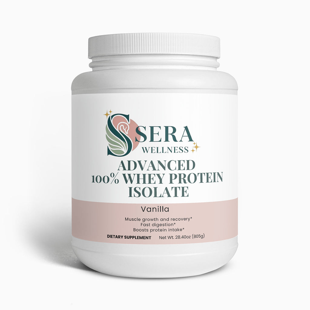 Sera Wellness Whey Protein Isolate | for Post-Workout Recovery & an Active Lifestyle | Natural Vanilla Flavor | 22g Protein