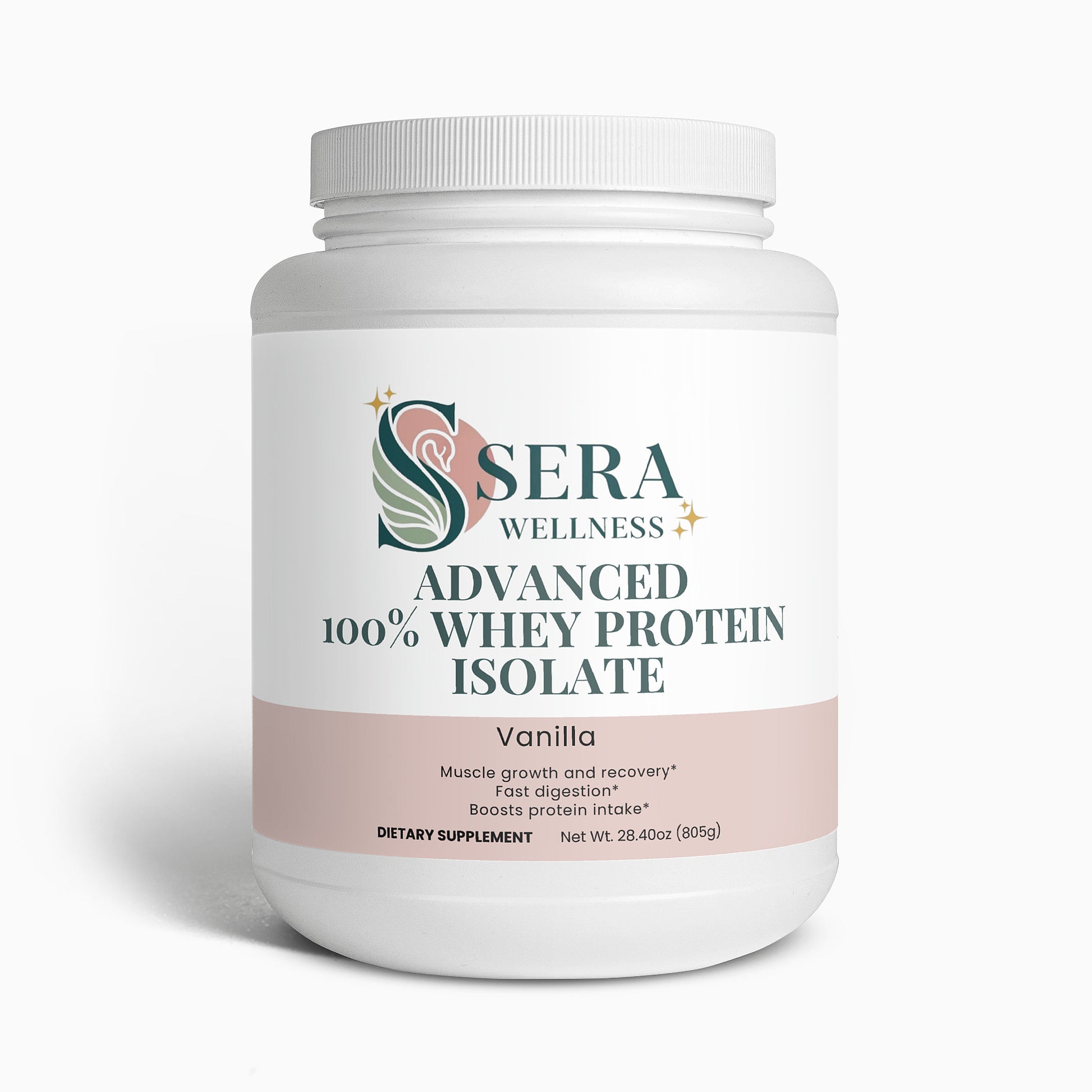Sera Wellness Whey Protein Isolate | for Post-Workout Recovery & an Active Lifestyle | Natural Vanilla Flavor | 22g Protein