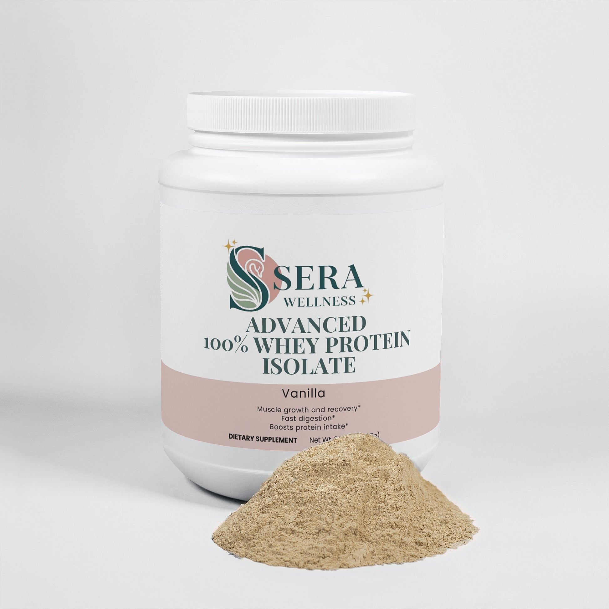 Sera Wellness Whey Protein Isolate | for Post-Workout Recovery & an Active Lifestyle | Natural Vanilla Flavor | 22g Protein
