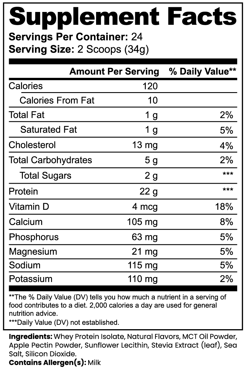 Sera Wellness Whey Protein Isolate | for Post-Workout Recovery & an Active Lifestyle | Natural Vanilla Flavor | 22g Protein