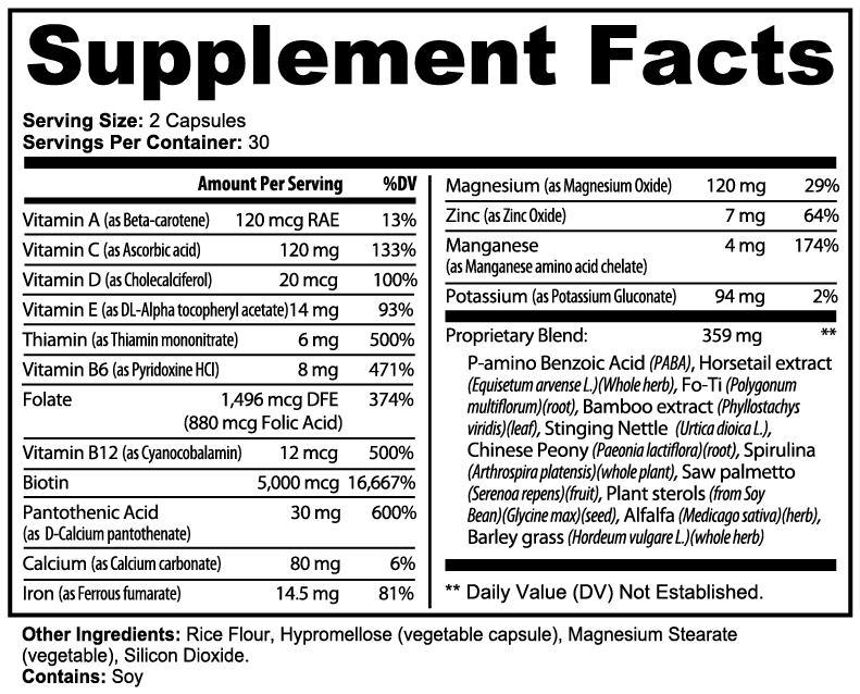 Sera Wellness Hair, Skin & Nails Essentials | A Beauty Vitamin & Herbal Blend with Biotin for a Natural Glow | 60 Capsules