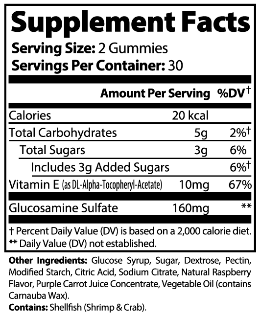 Sera Wellness Mobility Gummies | with Glucosamine for Active Lifestyles & Movement | Raspberry Flavor | 60 Count
