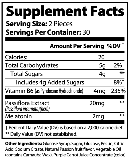 Sera Wellness Deep Sleep Gummies | with Melatonin & Passion Flower for REM Sleep Support | Natural Passion Fruit Flavor | 60 Count