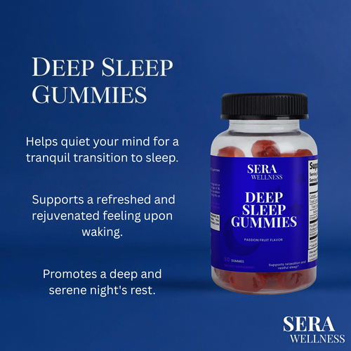 Sera Wellness Deep Sleep Gummies | with Melatonin & Passion Flower for REM Sleep Support | Natural Passion Fruit Flavor | 60 Count