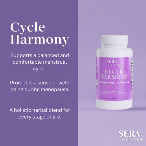 Sera Wellness Cycle Harmony | Women's Hormone Balance for Menopause & PMS Support | with Dong Quai & Black Cohosh | 60 Capsules