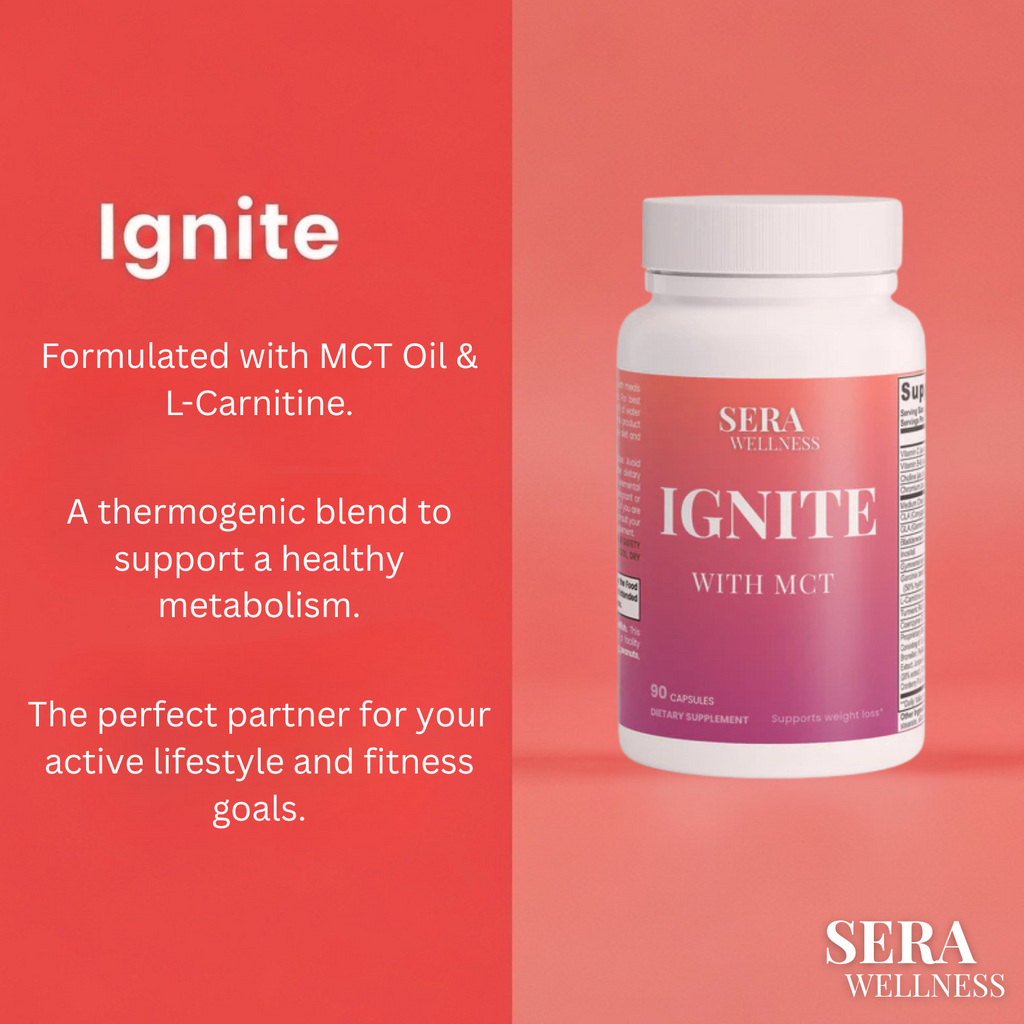 Sera Wellness Ignite | Metabolic Blend for an Active Lifestyle | with MCT Oil & L-Carnitine | 90 Capsules